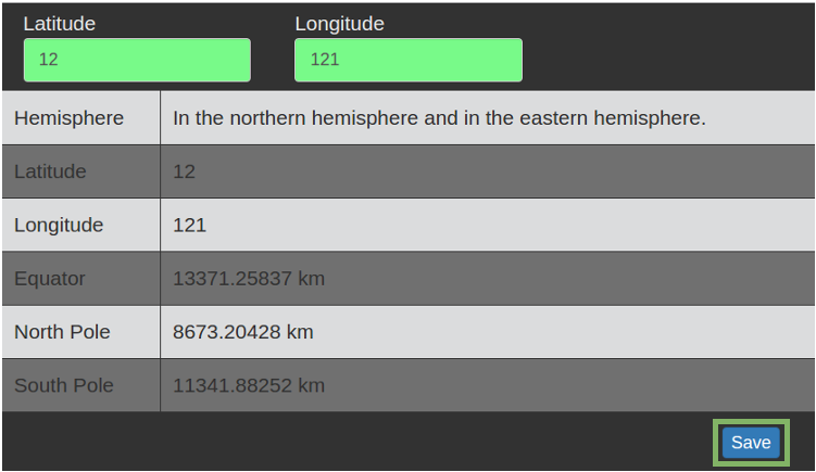 The Location Analyzer Save Success