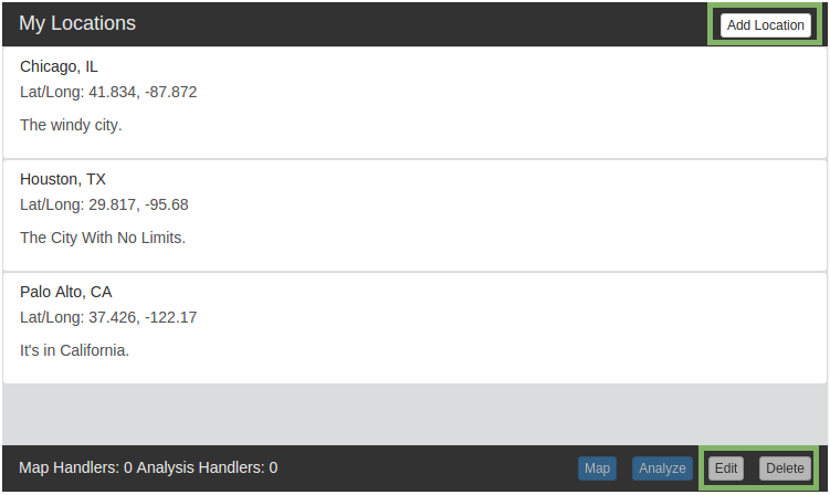 The Location Lister Location Operations